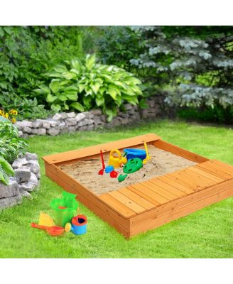 Kids Sandbox, 49”x47” Cedar Wooden Sand Pit