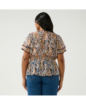 Plus Size Bellarosa Floral V-Neck Top