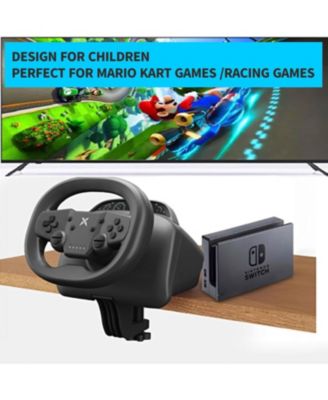 Wireless Racing Wheel with Pedal for Switch, PS4/PS3, PC, iOS & Android – 270° Rotation, Dual Vibration, Bluetooth 5.0, Race Game Controller