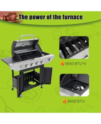 4-Burner Stainless Steel Propane Gas Grill