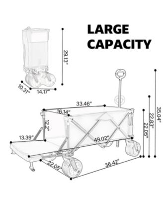 Collapsible Folding Wagon - All-Terrain Heavy Duty