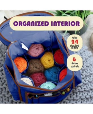 Durable Canvas Crochet & Knitting Bag Organizer with Accessories Case - Yarn Organizer for Crochet Accessories and Supplies