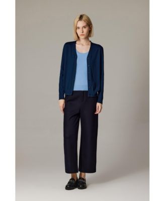 Women's Merino Wool Light Weight Cardigan Ultra Soft Fine Gauge V Neck Sweaters