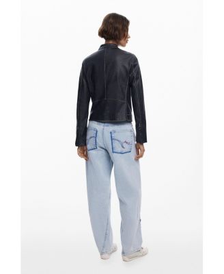 Women's Jacket with worn leather effect