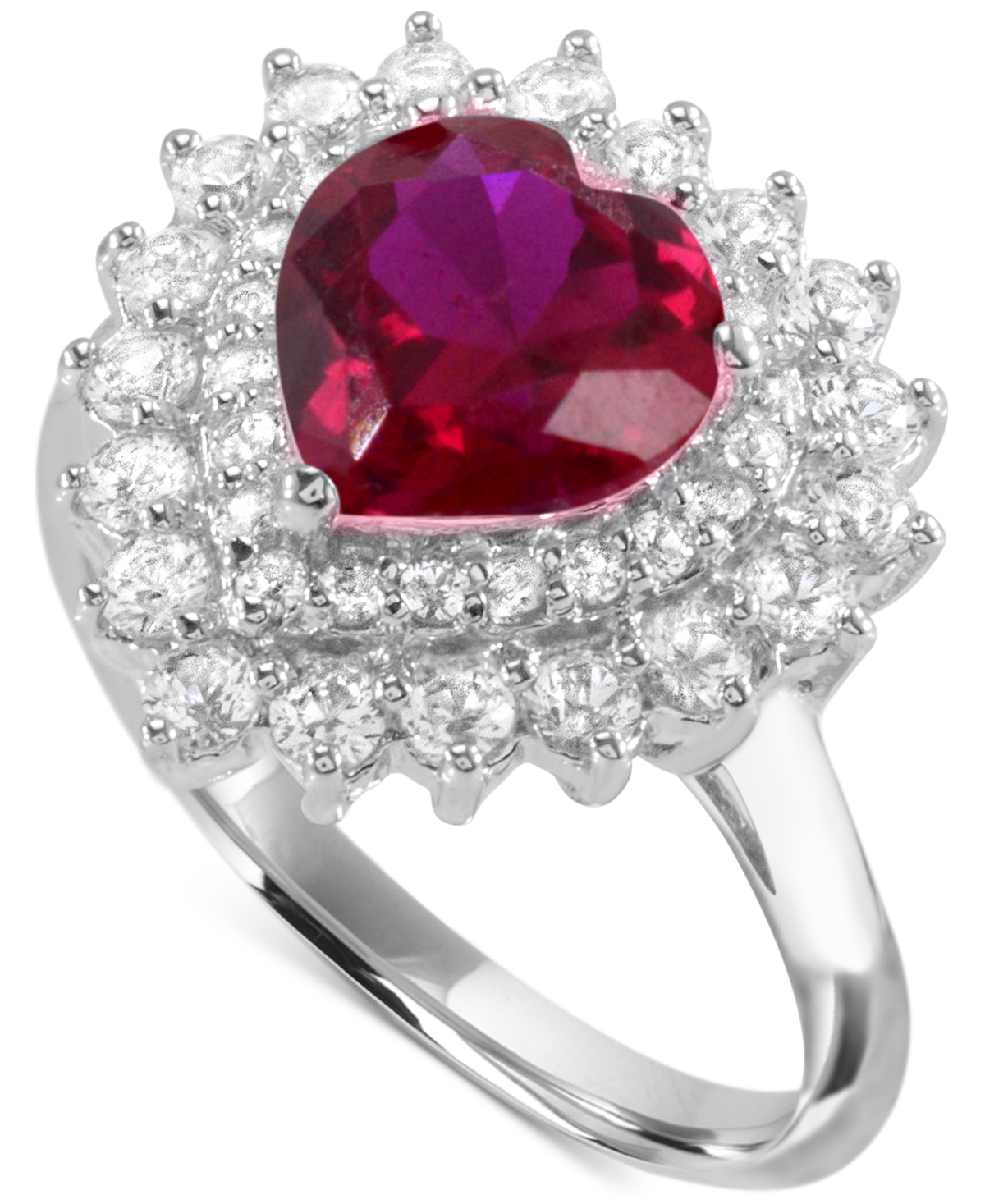 Macy's Women's Heart Ring In Sterling Silver In Silver