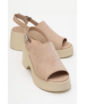 Power Leather Platform Wedge Sandals (Women)