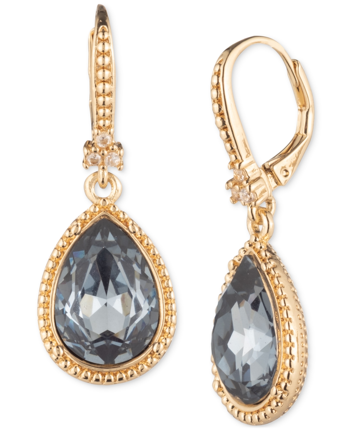 Marchesa Stone Tear-shape Drop Earrings In Blue