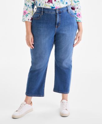 Plus Size Mid-Rise Curvy Capri Jeans, Exclusively at Macy's