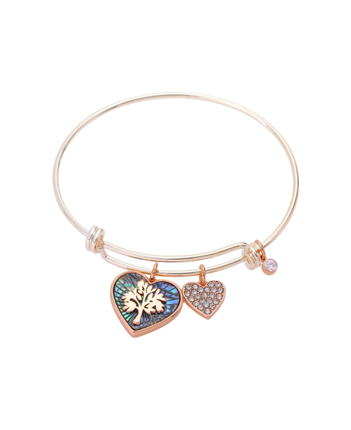 Unwritten Cubic Zirconia Family Tree Charm Bangle Bracelet In Multi