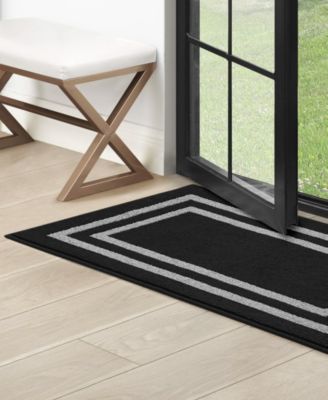 Jean Pierre Double Line Border Tufted - Machine Washable Runner Rug, 26" x 72"