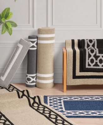 Jean Pierre Double Line Border Tufted - Machine Washable Runner Rug, 26" x 96"