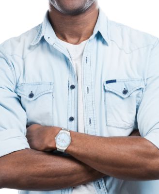 Men's Oliver Silver Tone Stainless Steel Bracelet Watch, 41mm