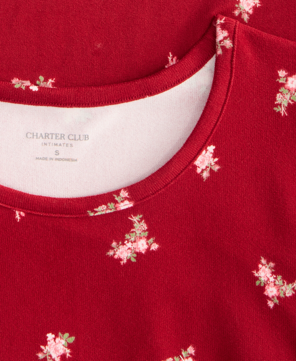 Charter Club Women's Jersey Printed Long Sleeve Sleepshirt In Red