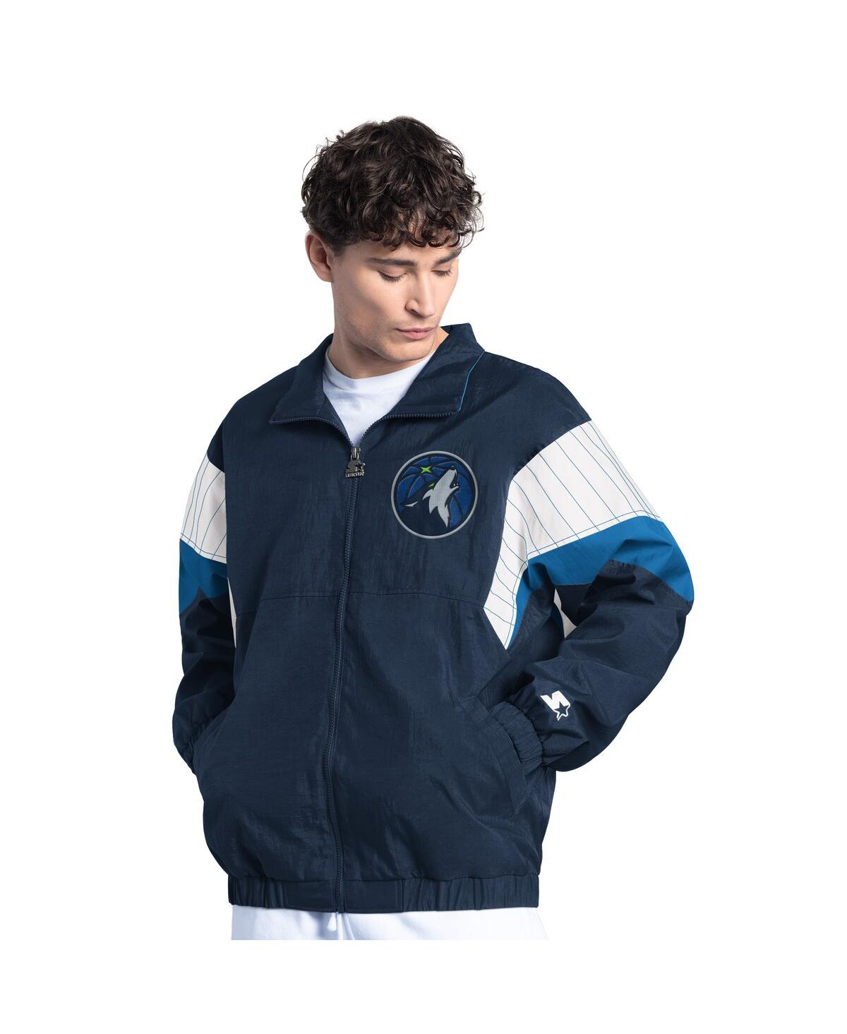 Men's Navy Minnesota Timberwolves Yard Line Full-Zip Jacket - Navy