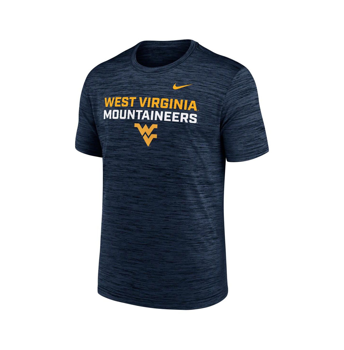 Мужская футболка Nike Navy West Virginia Mountaineers Campus Center Stack Velocity Performance — фото 3