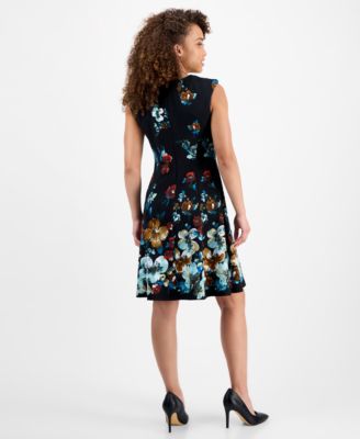 Petite Floral Sleeveless Sheath Dress