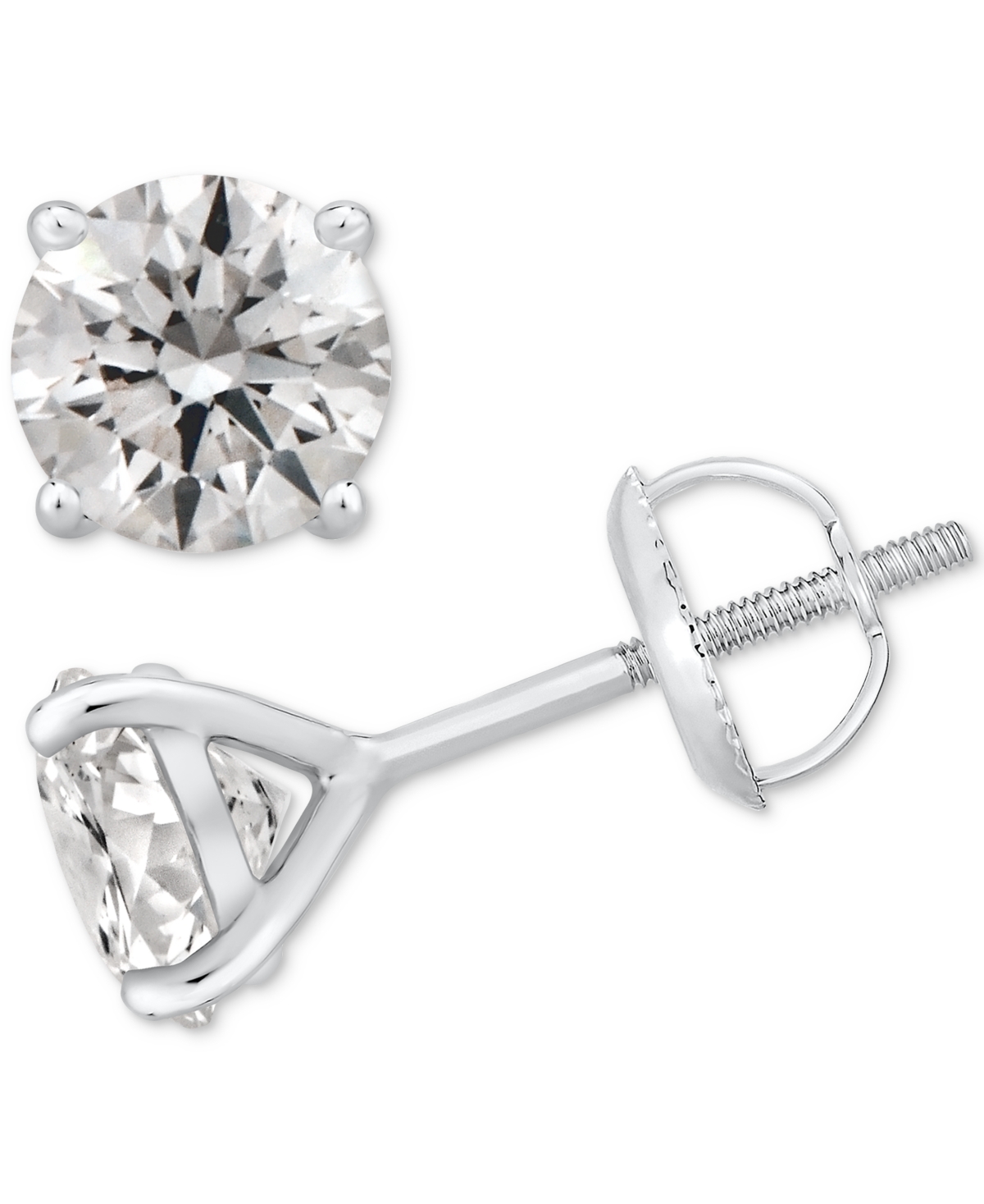 Gia Certified Diamond Stud Earrings (1-1/2 ct. t.w.) in 14k Gold - White Gold