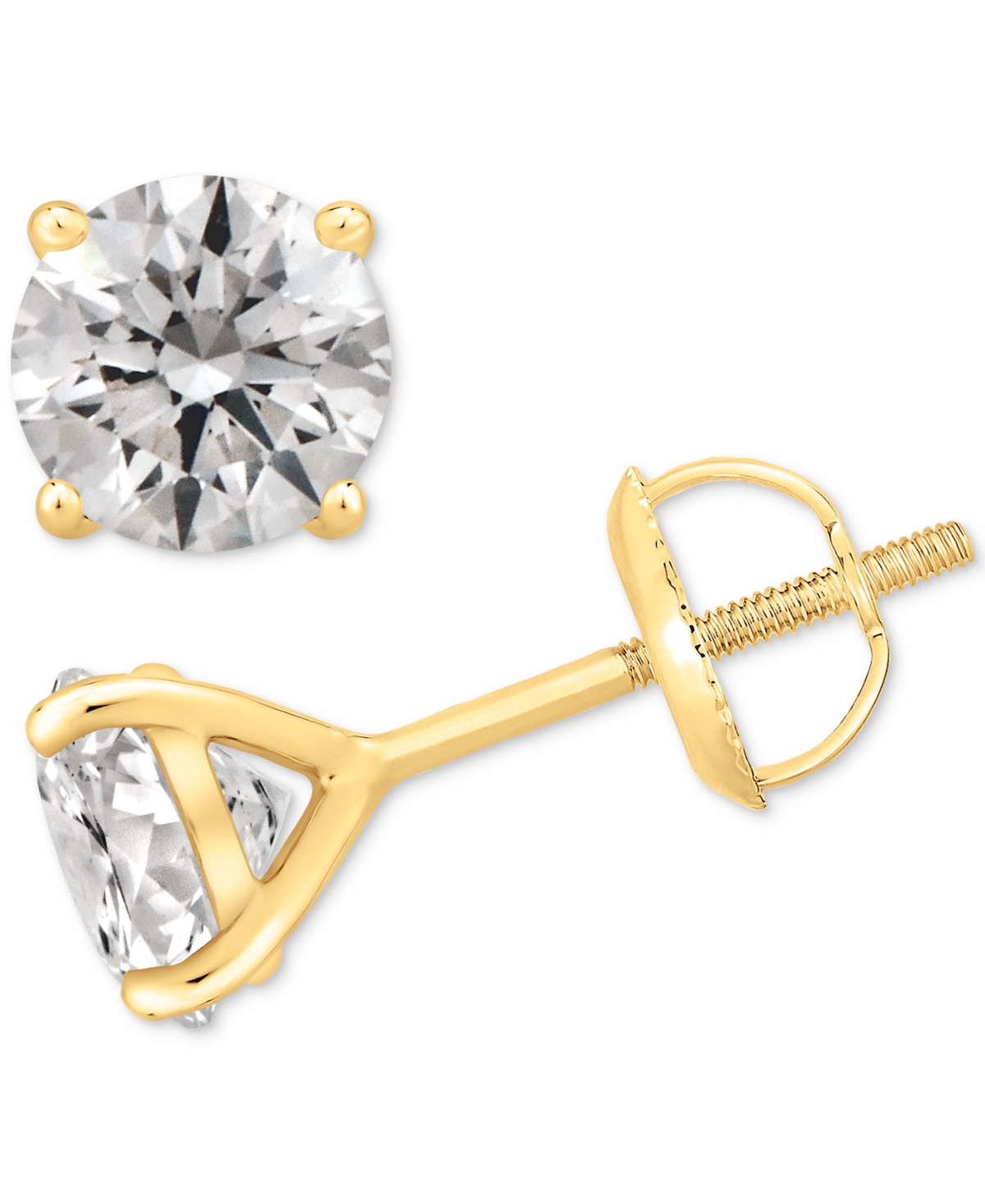 Gia Certified Diamonds Gia Certified Diamond Stud Earrings (1-1/2 Ct. T.w.) In 14k Gold In Gold