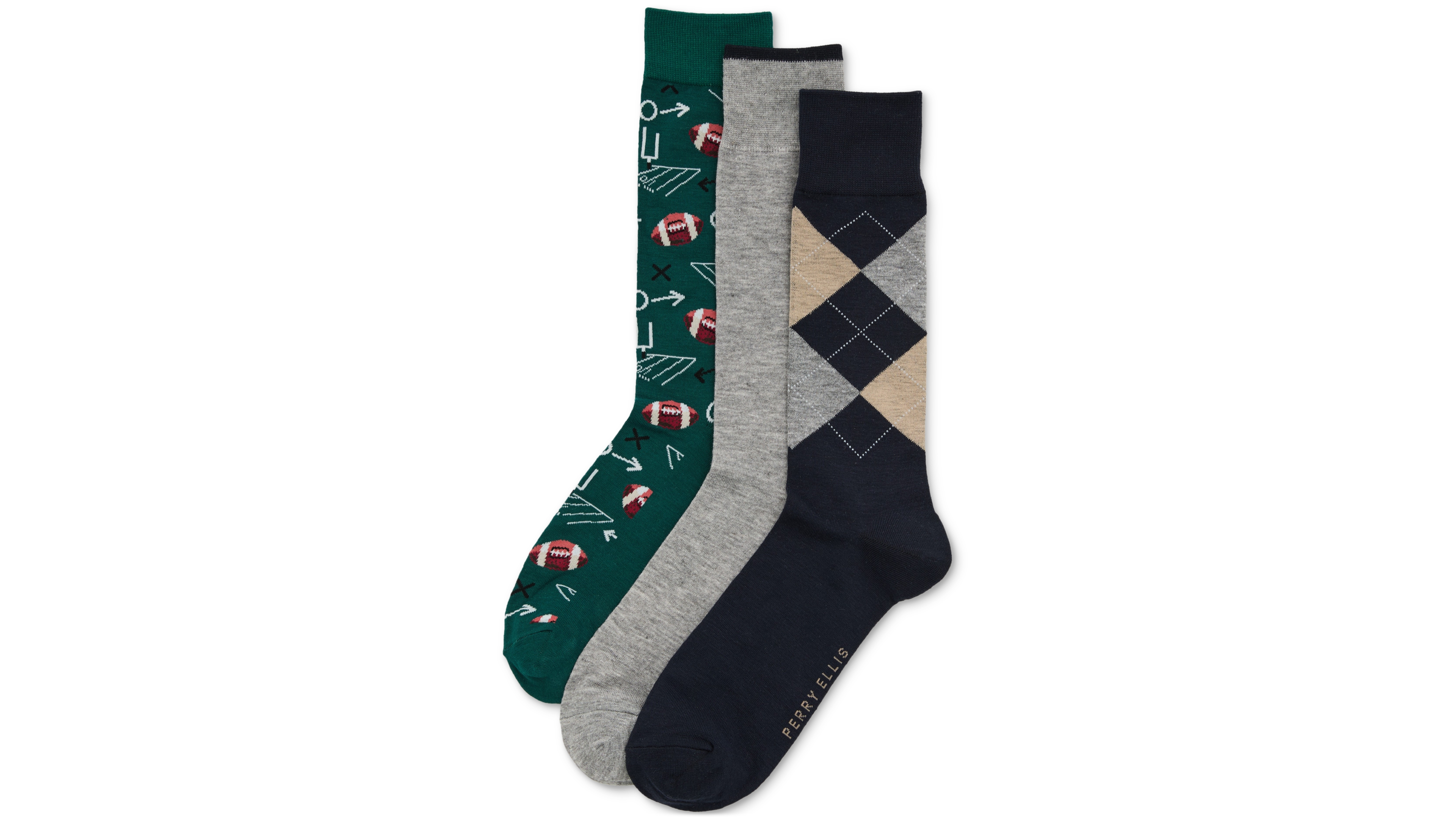 Perry Ellis Portfolio Men's 3pk. Mixed Patterned Socks