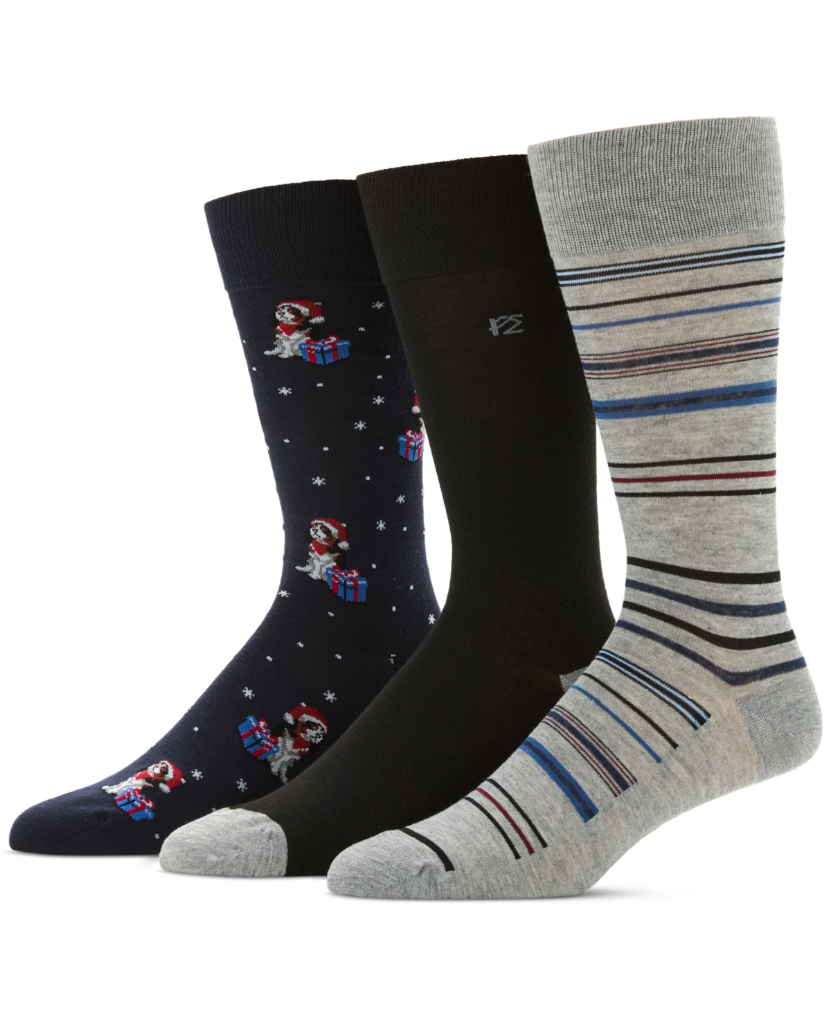 Perry Ellis Portfolio Men's 3pk. Mixed Patterned Socks In Multi