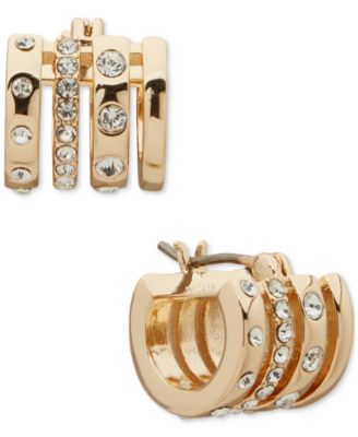 KARL LAGERFELD PARIS - Extra-Small Pav&eacute; Multi-Row Hoop Earrings, 0.3"