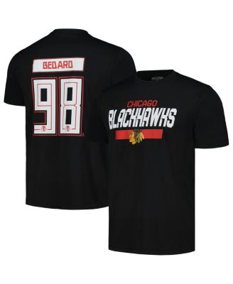 LevelWear - Men's Connor Bedard Black Chicago Blackhawks Anthem Name Number Player T-Shirt