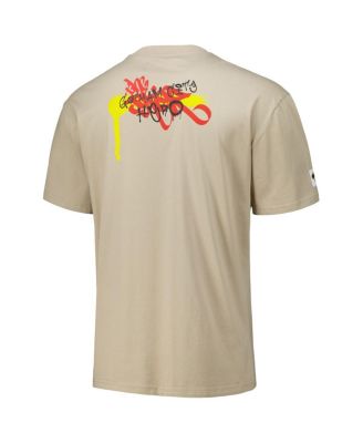 Men's Tan Batman Comics Spray Paint Loose Fit T-Shirt