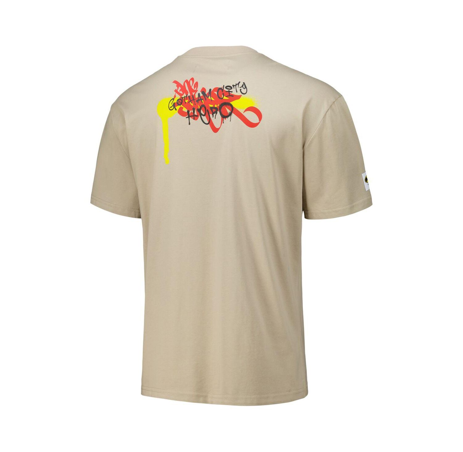 Men's Tan Batman Comics Spray Paint Loose Fit T-Shirt