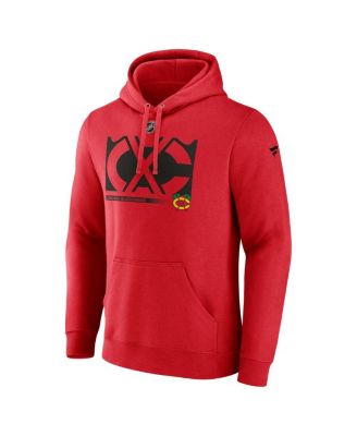 Men's Red Chicago Blackhawks Fleece Pullover Hoodie