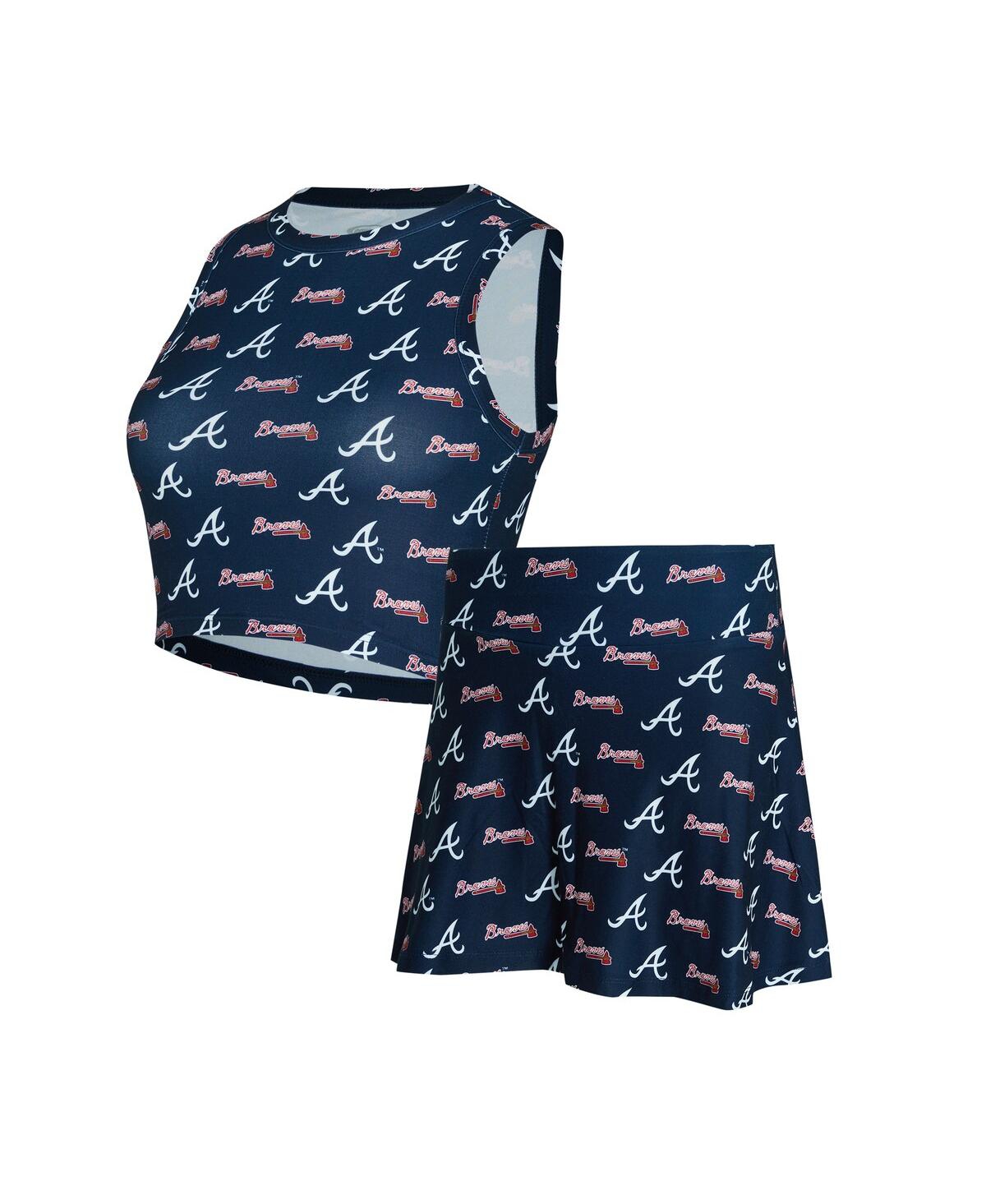 Women'sÂ 2-Piece Navy Atlanta Braves Knit Tank Top and Skort Set - Navy