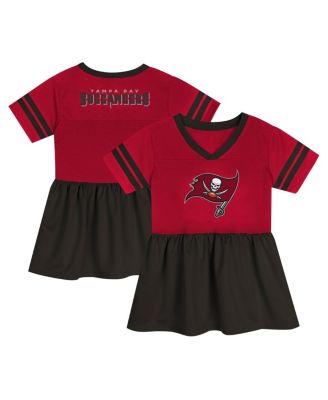 Outerstuff - Girls Toddler Red Tampa Bay Buccaneers Stadium Lights Fashion Jersey V-Neck Dress