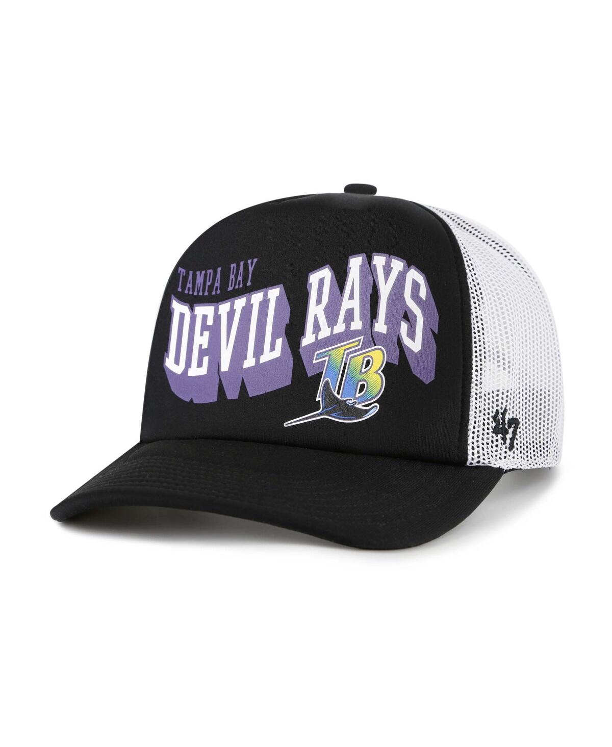 47 Brand Men's Black Tampa Bay Rays Meander Foam Trucker Snapback Hat