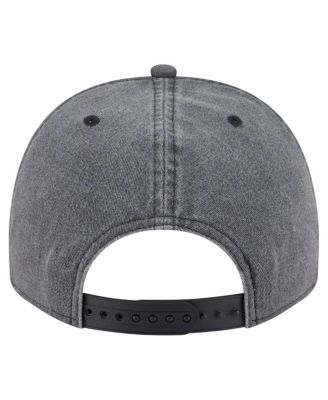 Men's Charcoal Boston Bruins Throwback Washed A-Frame Pre-Curved 9FIFTY Snapback Hat