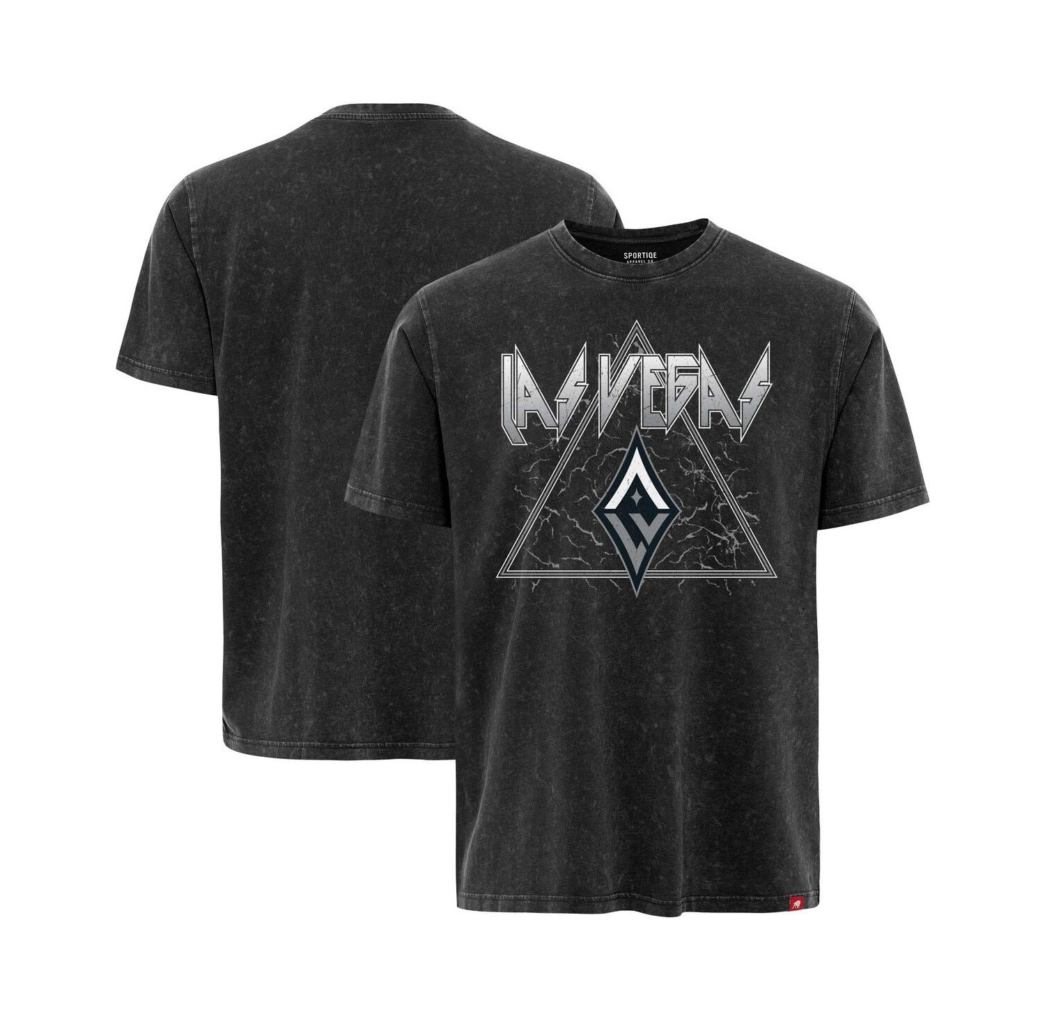 Men's and Women's Black Las Vegas Aces Rock Roll Collection Angus Mineral Wash Premium T-Shirt