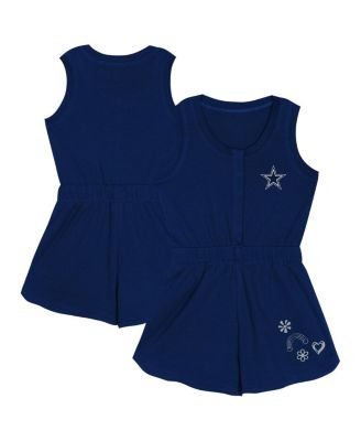 Outerstuff - Girls Toddler Navy Dallas Cowboys Super Girl Romper