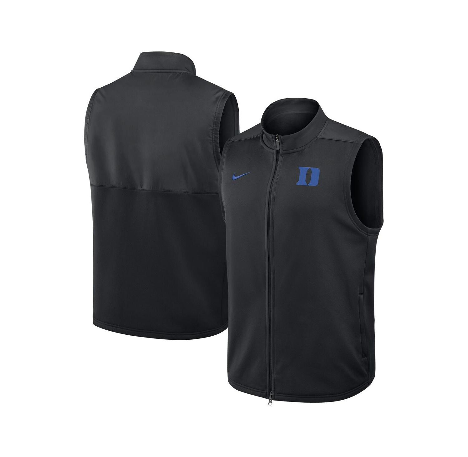 Men's Black Duke Blue Devils Primetime Victory Performance Full Zip Vest