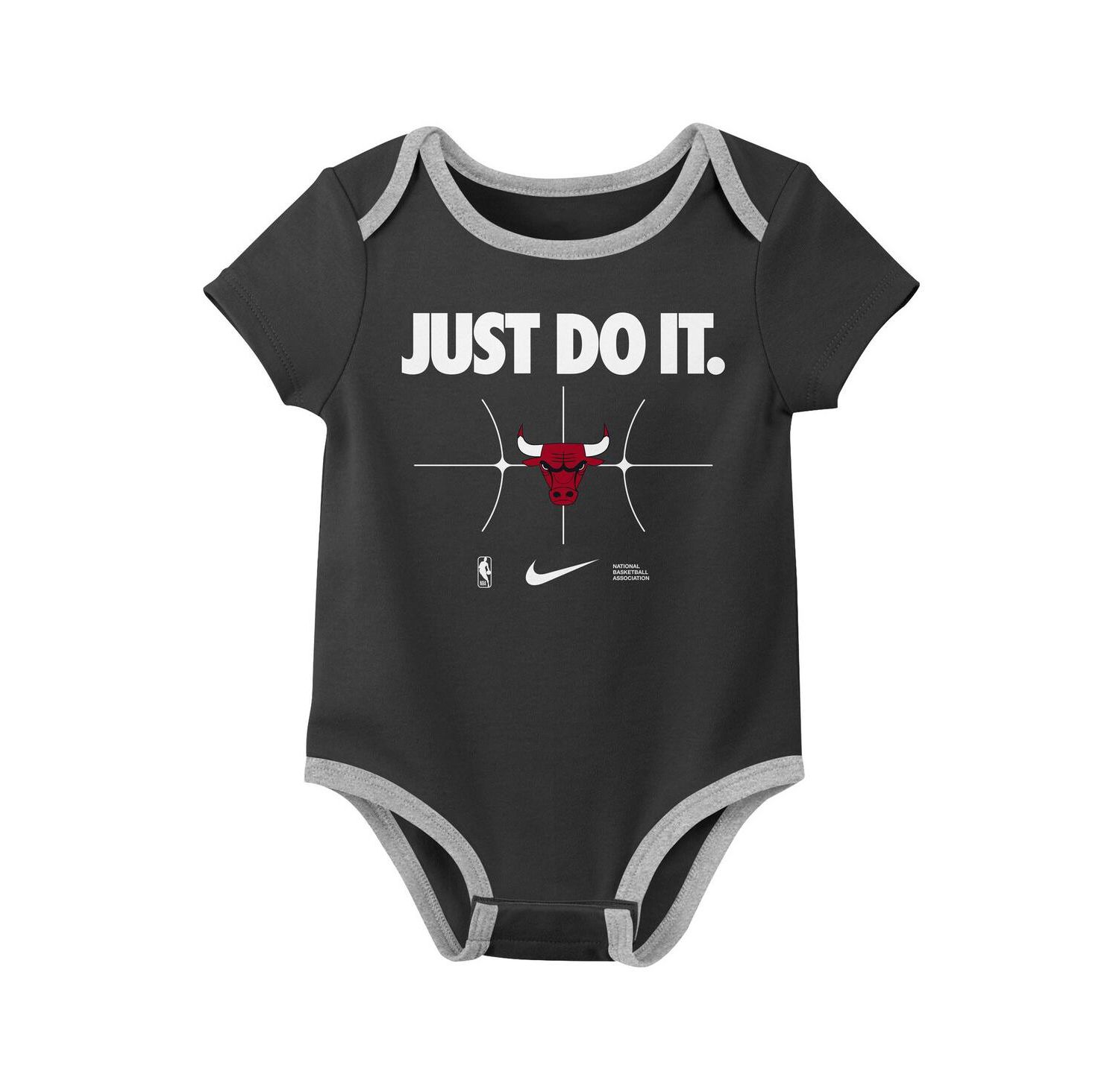 Newborn 2-Pack Red/Black Chicago Bulls Just Do It Bodysuit Set