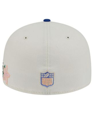 Men's Cream/Royal New York Giants Tonal Floral 59FIFTY Fitted Hat