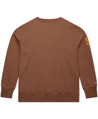 Men's Tony Gwynn Brown San Diego Padres Legends Collection Vintage Logo Name Number Fleece Pullover Sweatshirt