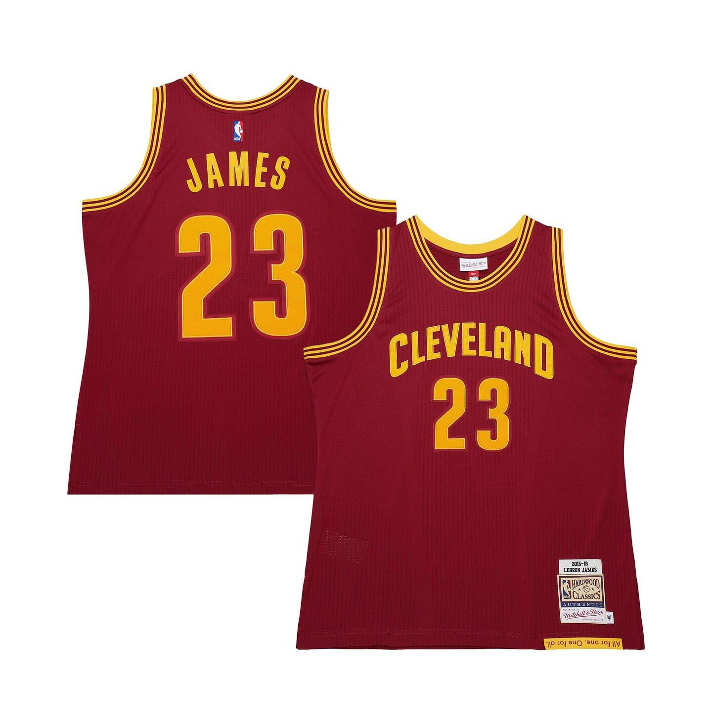 Мужской топ Mitchell & Ness LeBron James Wine Cleveland Cavaliers Hardwood Classics 2015/16 Authentic Jersey — фото 1