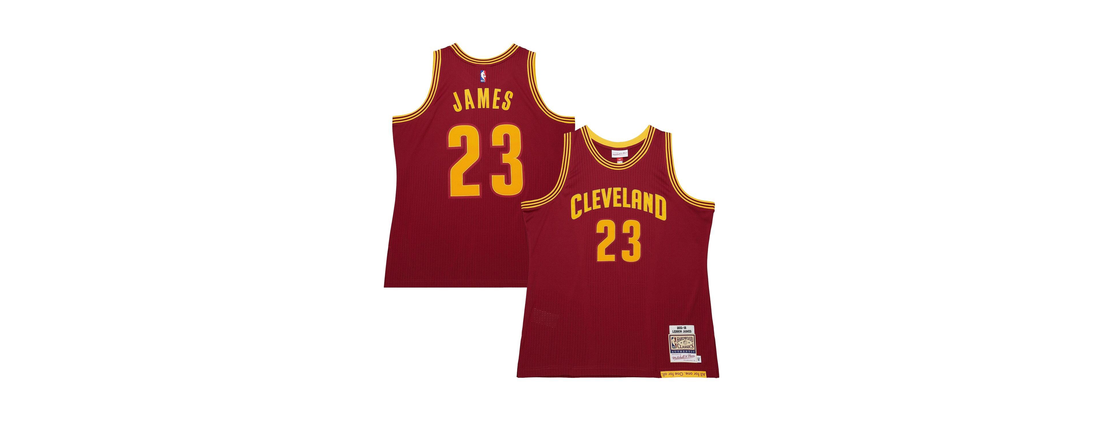 Mitchell & Ness Men's LeBron James Wine Cleveland Cavaliers Hardwood Classics 2015/16 Authentic Jersey