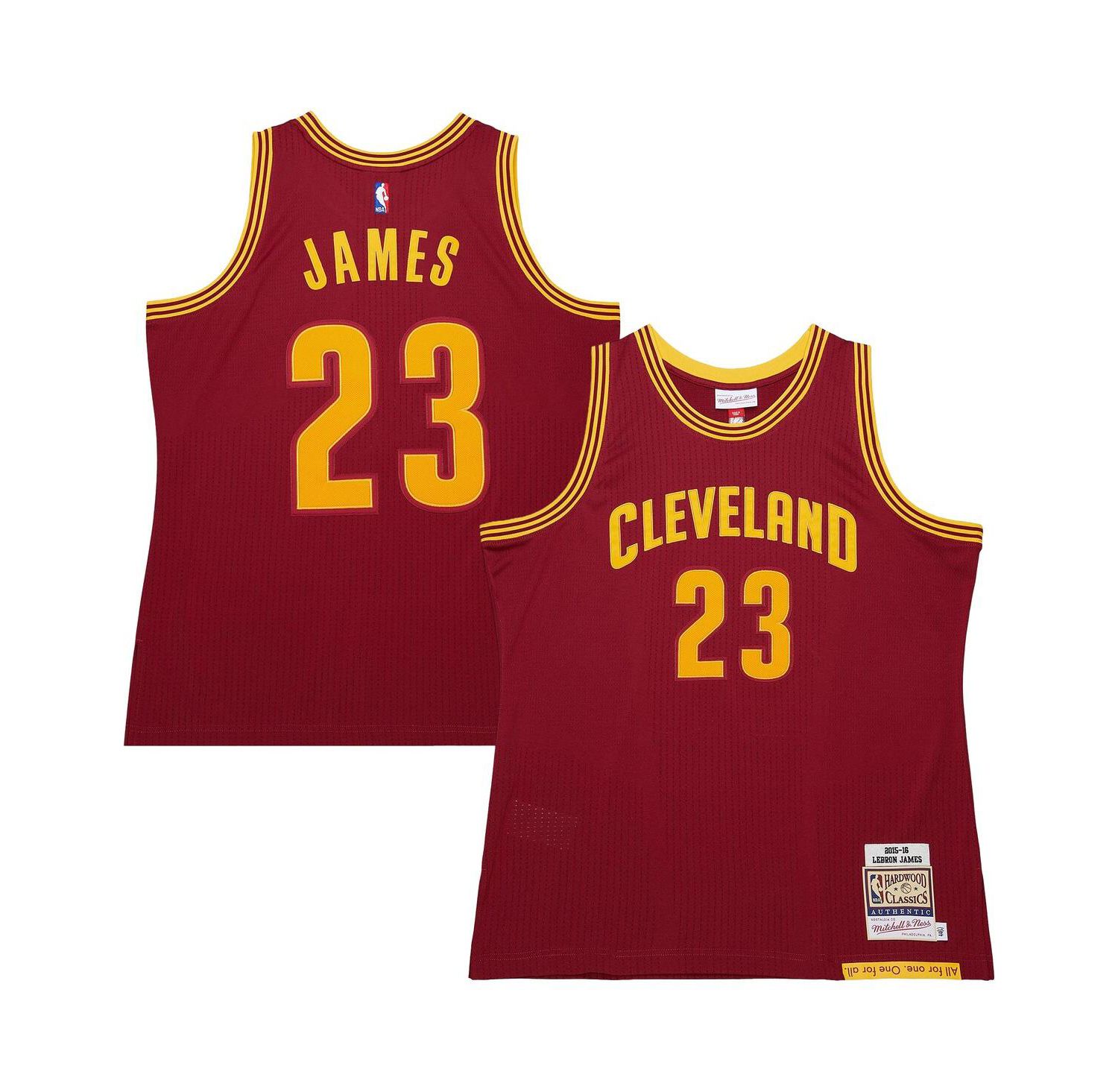 Men's LeBron James Wine Cleveland Cavaliers Hardwood Classics 2015/16 Authentic Jersey