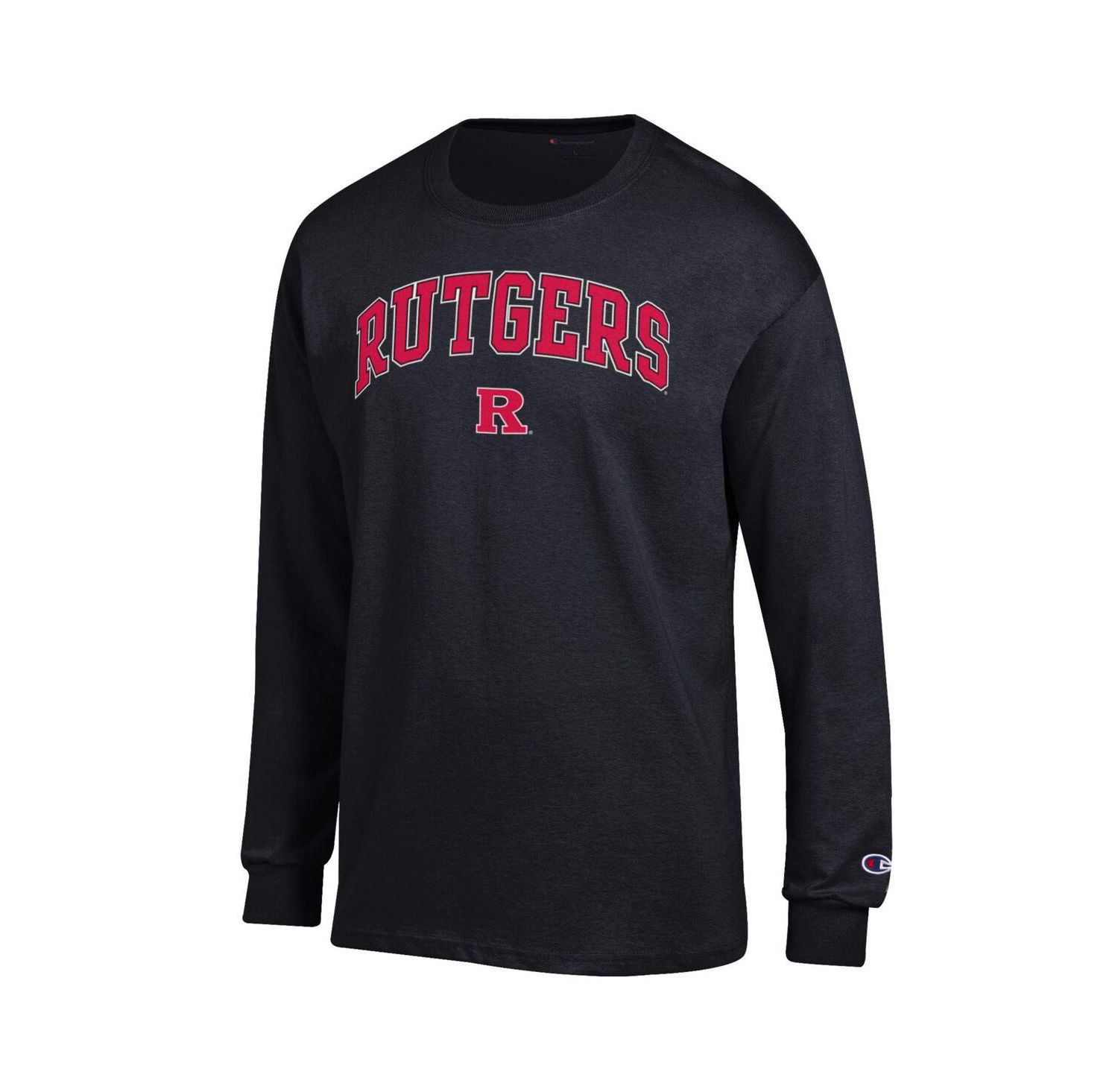 Men's Champion Scarlet Rutgers Scarlet Knights Arch Over Logo Long Sleeve T-Shirt