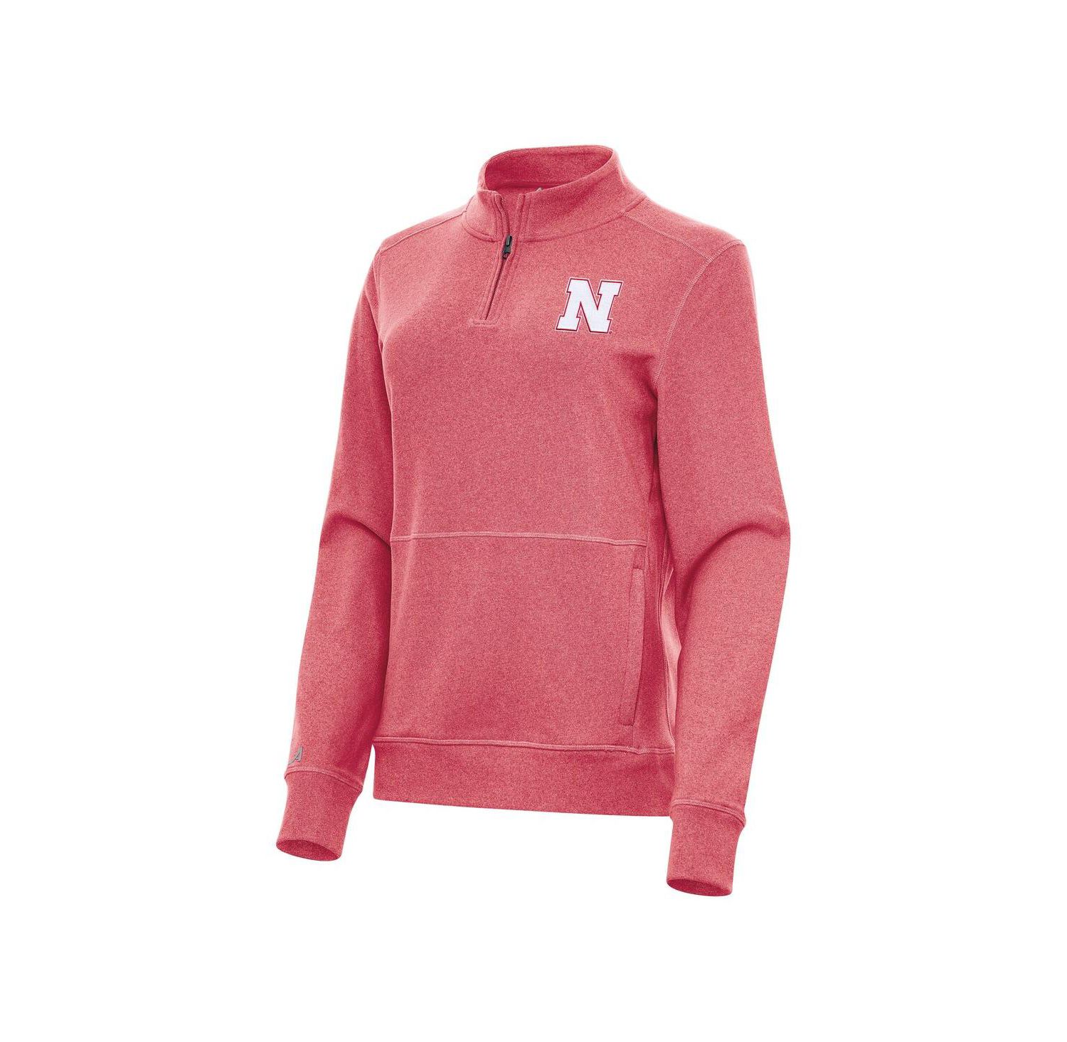 Women's Heather Red Nebraska Huskers Crush Quarter-Zip Fleece Sweatshirt