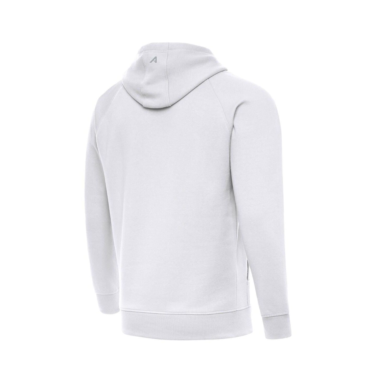 Мужское худи Antigua White Detroit Lions Brushed Carbon Victory Pullover — фото 2