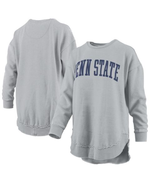 Женский свитшот Pressbox Gray Penn State Nittany Lions Mélange Poncho Vintage Fleece Long Sleeve Pullover