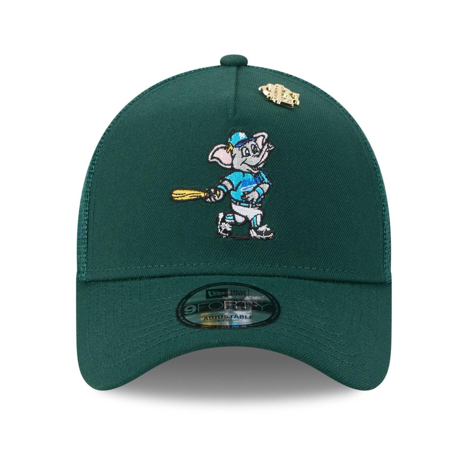 Men's Green Athletics 2025 Big League Chew A-Frame 9FORTY Adjustable Trucker Hat