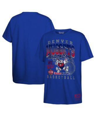 Mitchell & Ness - Big Boys and Girls Blue Denver Nuggets 2025 NBA Playoffs Retro Monumental T-Shirt
