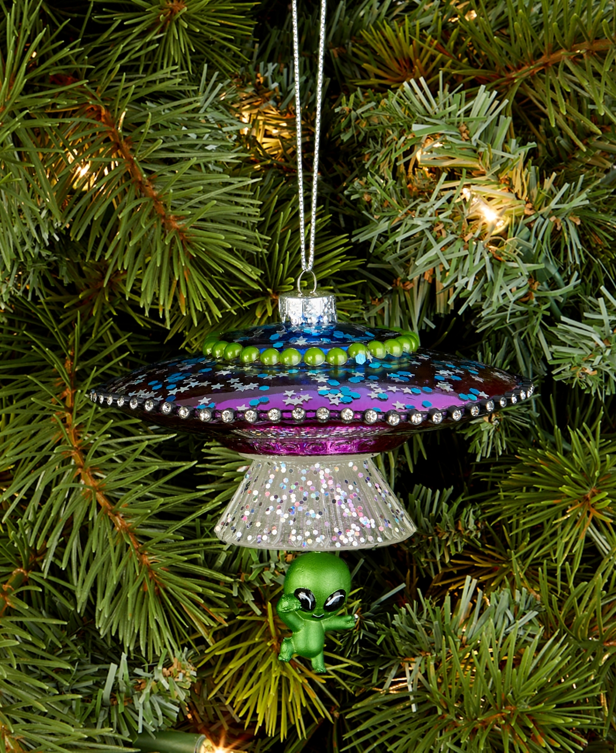 Holiday Lane Eclectic Charm Glass Ufo Ornament. Macy's Exclusive