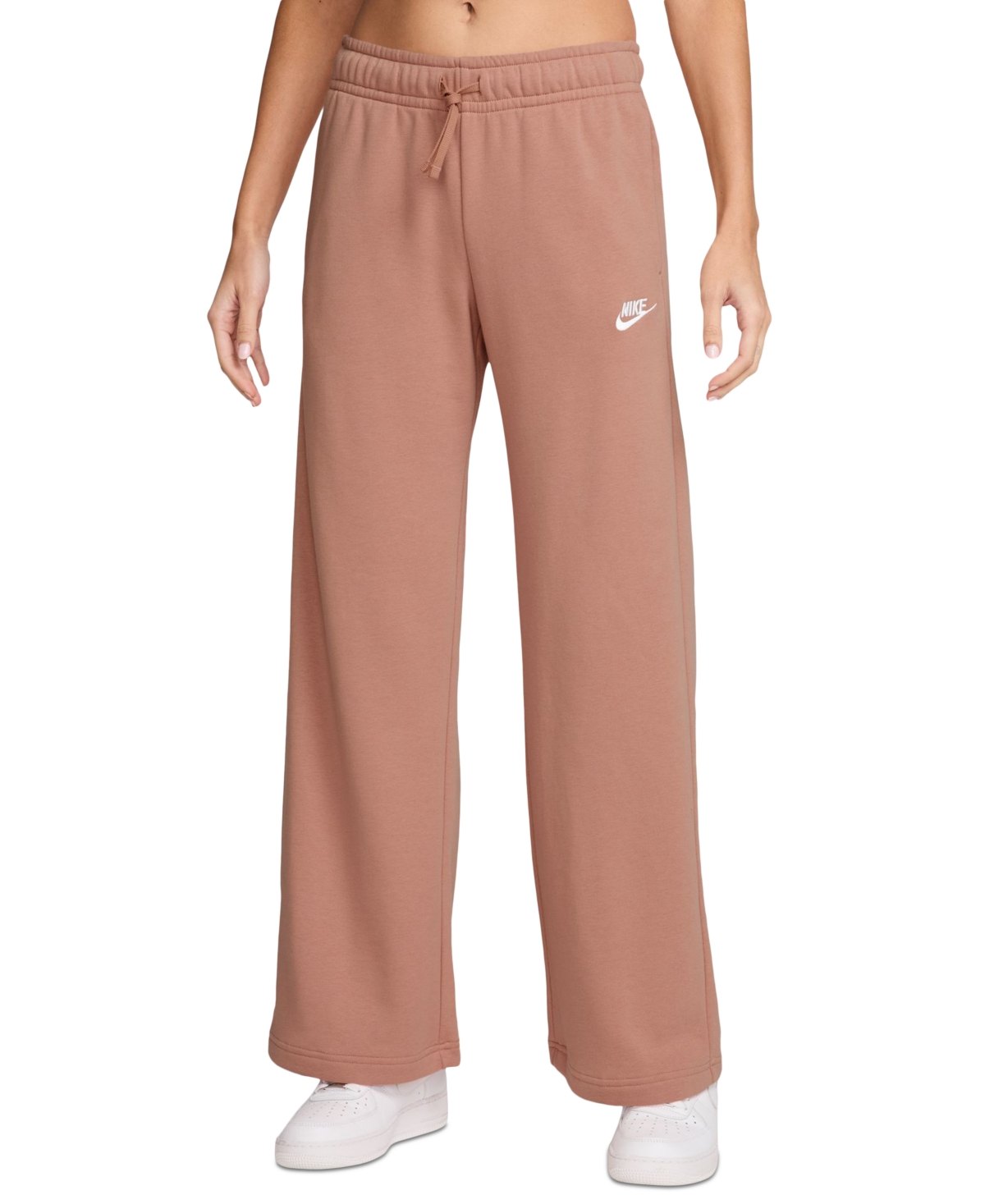 Nike Women's Sportswear Club Fleece Mid-rise Wide-leg Sweatpants In Pink